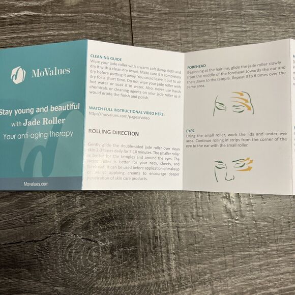 NEW MoValues Original Jade Roller & Gua Sha Facial Tools Kit NEW IN BOX Purple - Picture 10 of 14